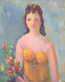 Giovane donna con fiori