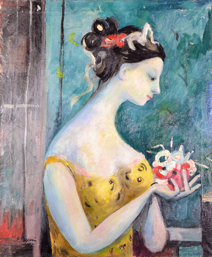 Donna con fiori, 1951